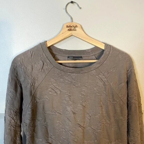Vince Textured Crinkle Sweatshirt in Gray Women's Size XS - Picture 2 of 13